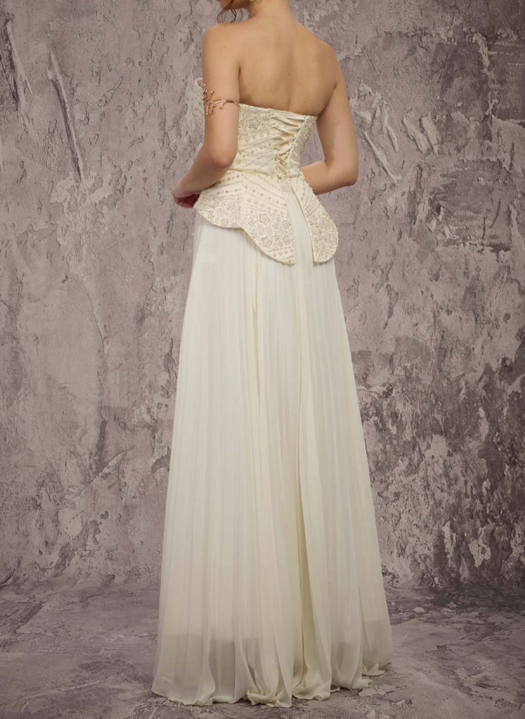 Elegant Peplum Sweetheart Sleeveless Corset Floor-Length Evening Gown