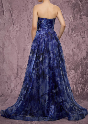 Stunning Ball Gown Strapless Sleeveless Zippered Court Train Evening Dress