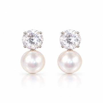 Gold-Tone Pearl Drop Stud Earrings