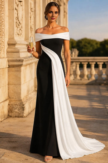 Striking Mermaid Strapless Zip Back Slit Train Prom Dress