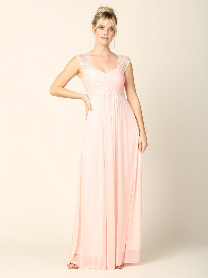 Women's Sleeveless Sweetheart Lace & Chiffon Long Formal Sleeveless Chiffon Maxi Dress Bridesmaid Dresses