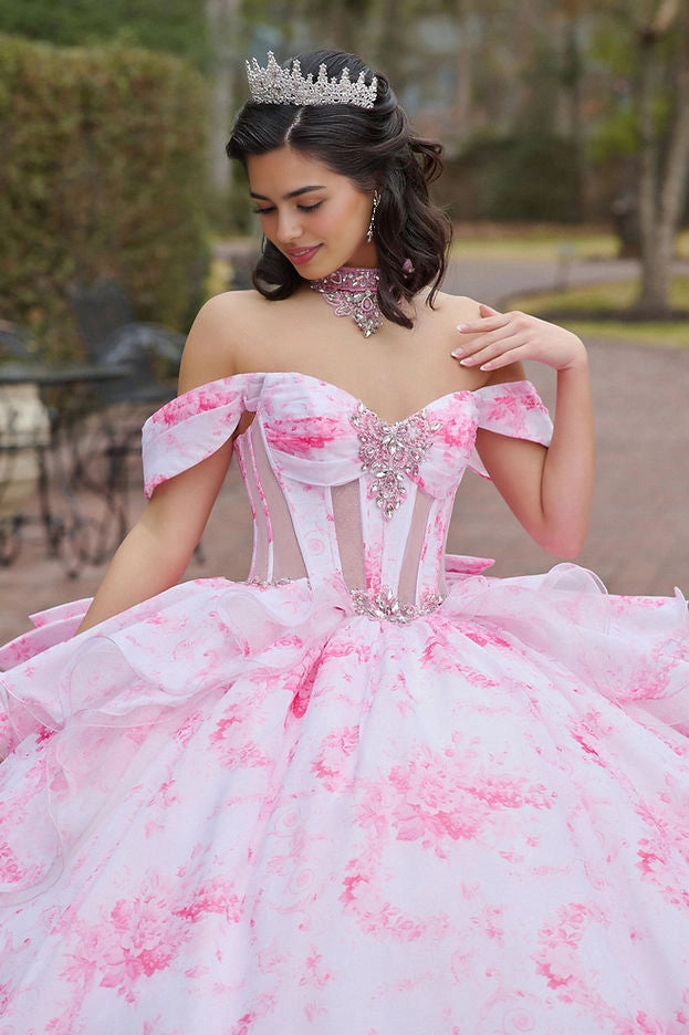 Ball Gown Off Shoulder Corset Big Bow Quinceañera Dress Vedress
