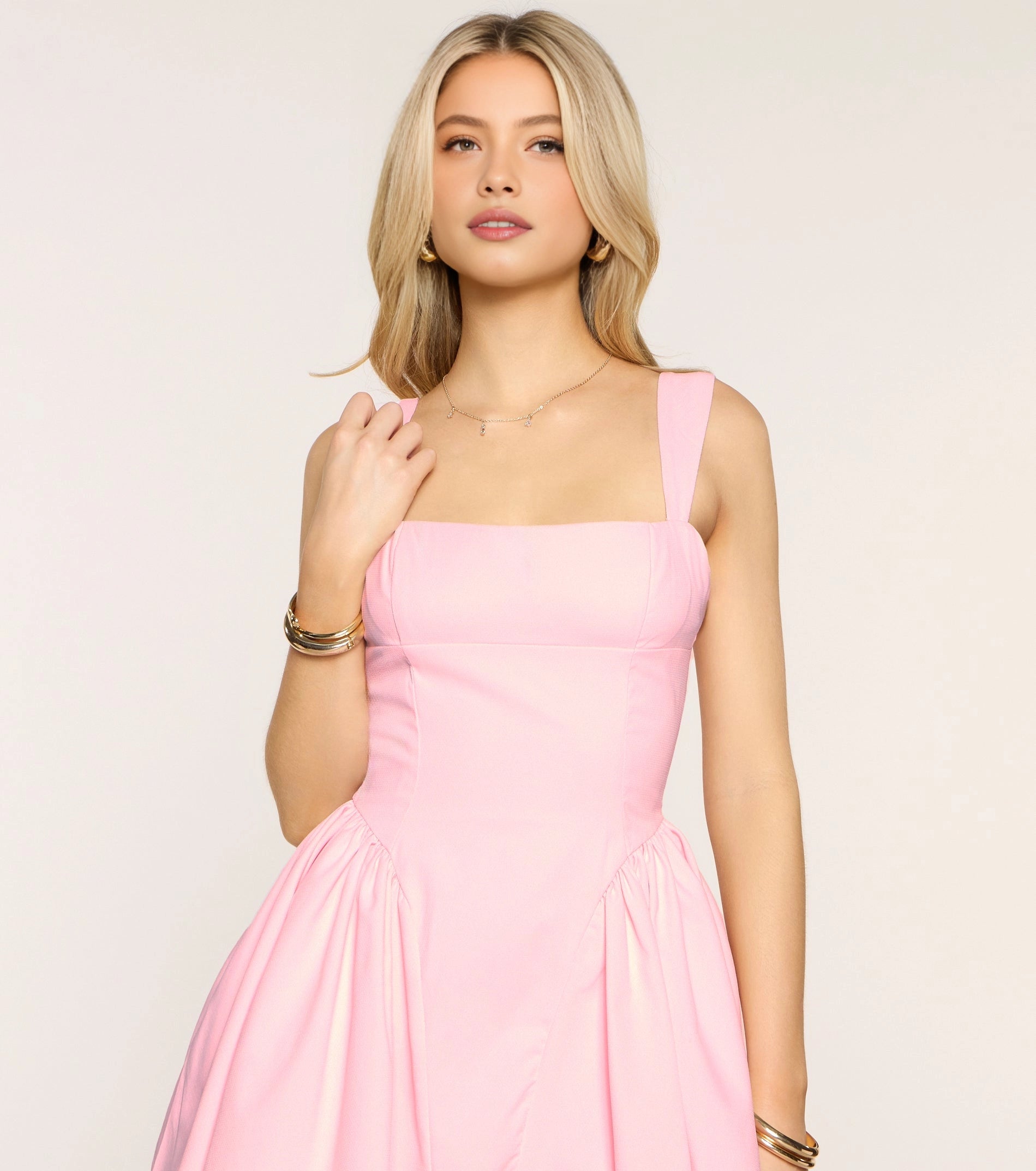 Cute A-line Square Spaghetti Strap Lace Up Back Mini Homecoming Dress