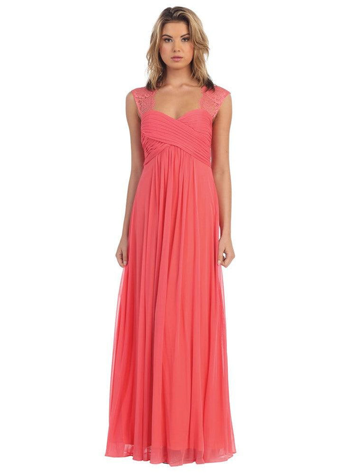 Women's Sleeveless Sweetheart Lace & Chiffon Long Formal Sleeveless Chiffon Maxi Dress Bridesmaid Dresses