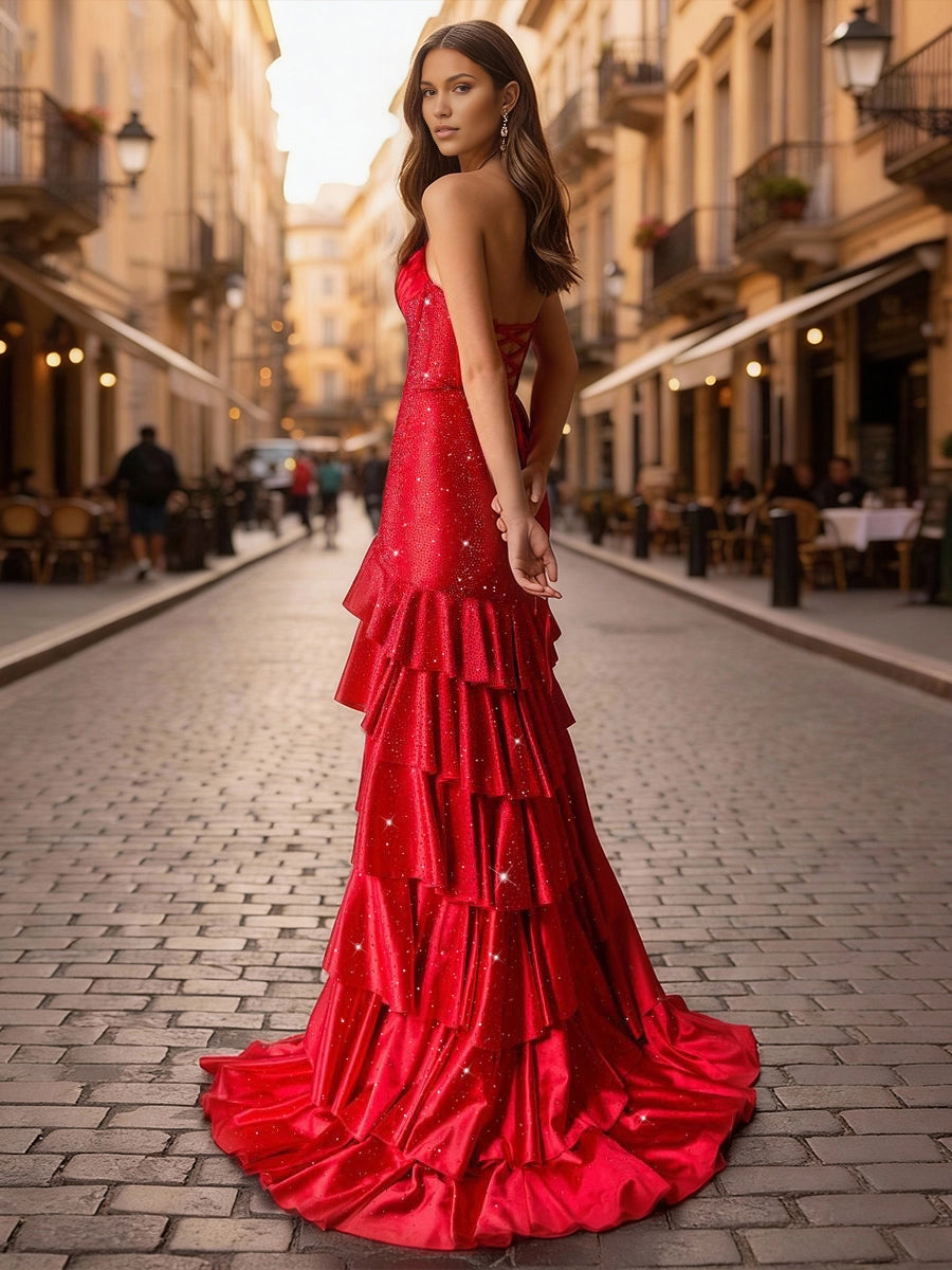Stunning Mermaid Cowl‑Square Halter Sleeveless Corset‑Back Floor‑Length Prom Dress