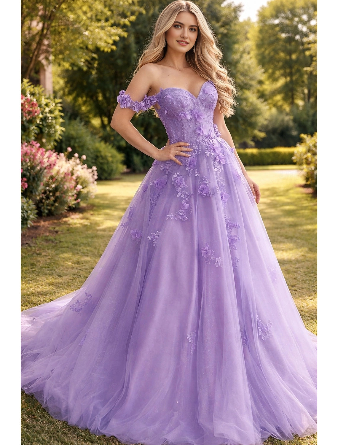 Soft Mint A-Line Off Shoulder Strapless Open Back Train Prom Dress