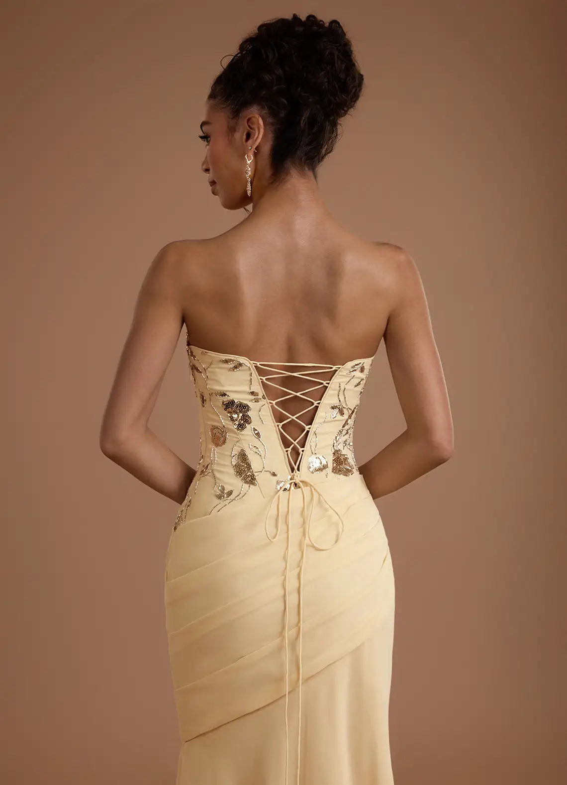 Elegant Sheath Cowl Sleeveless Chiffon Ruched High-slit Slip Evening Dress