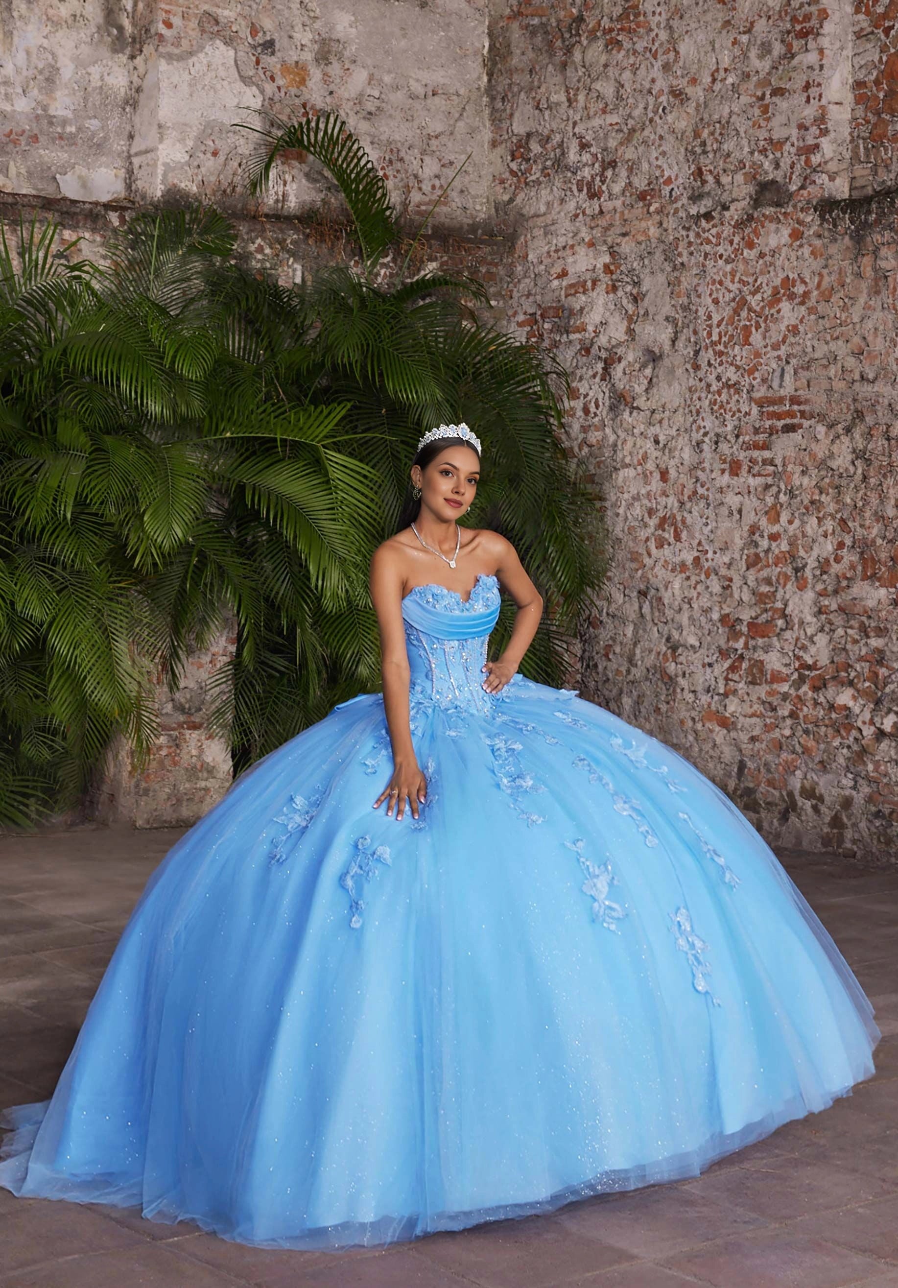 Glitter Tulle Ball Gown Off‑Shoulder Sweetheart Lace‑Up Back Oversized Bow Detachable Long Train Quinceanera Dress
