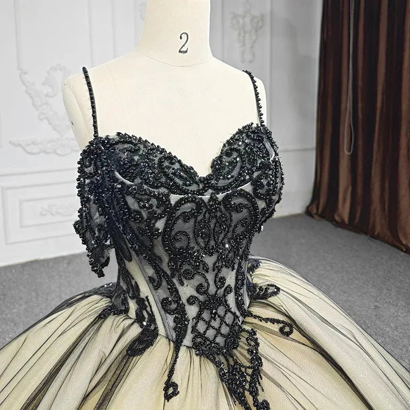 Ballgown Sweetheart Off Shoulder Lace Sleeve Lace-up Back Sweep Train
