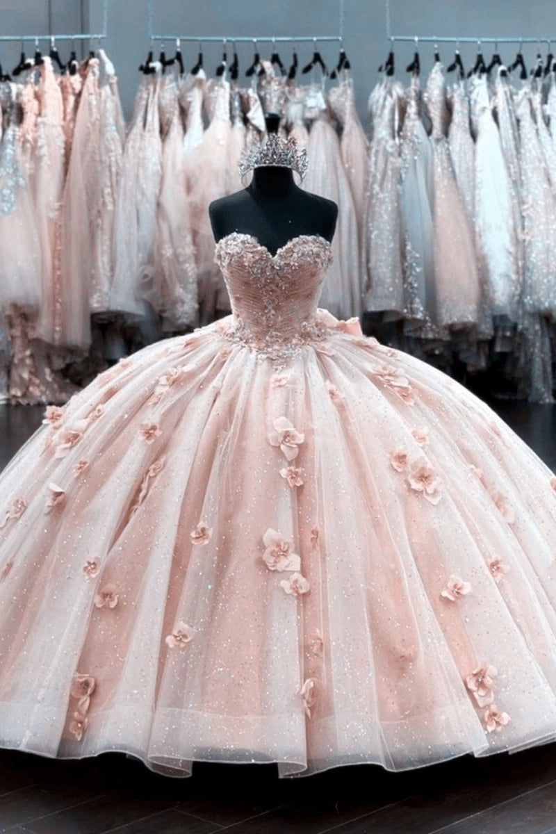 Blush Ballgown Sweetheart Strapless Sleeveless Lace-up Back Floor Length Quinceañera Dress