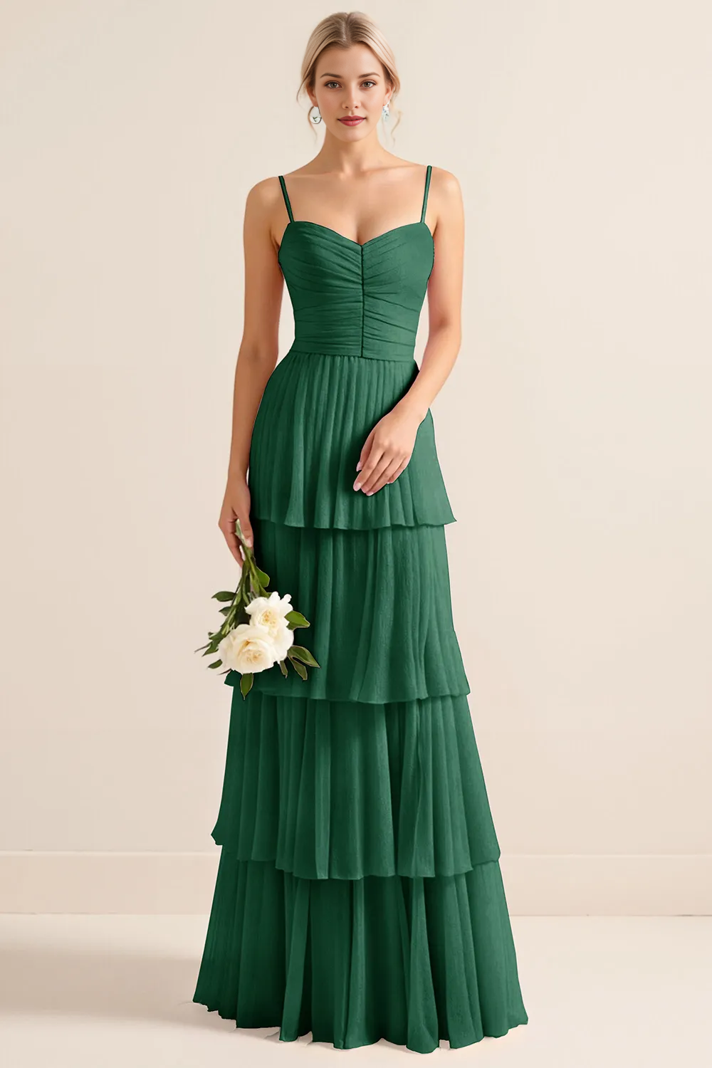 Sleeveless Scoop Neck Lace Chiffon A-Line Evening Gown