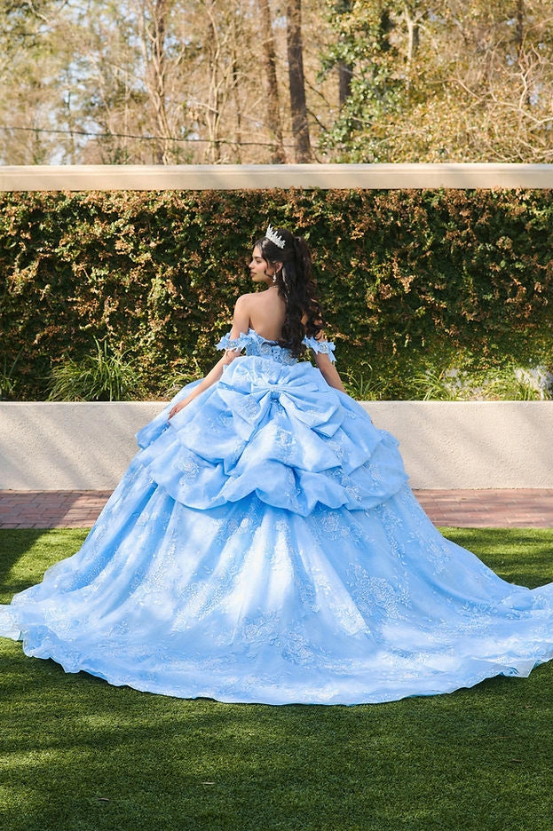 Ball Gown Off Shoulder Corset Lace Up Floral Quinceañera Dress