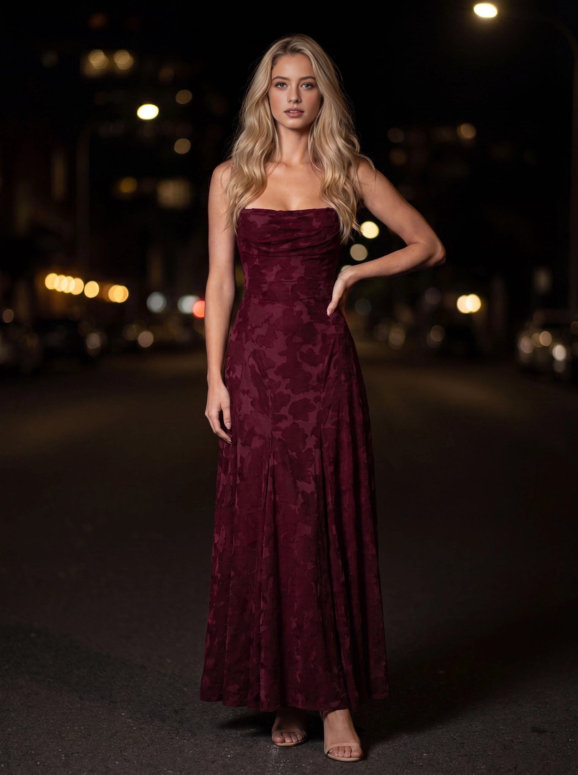 Olive‑Green A‑Line Spaghetti‑Strap Lace‑Up‑Back Bridesmaid Dress