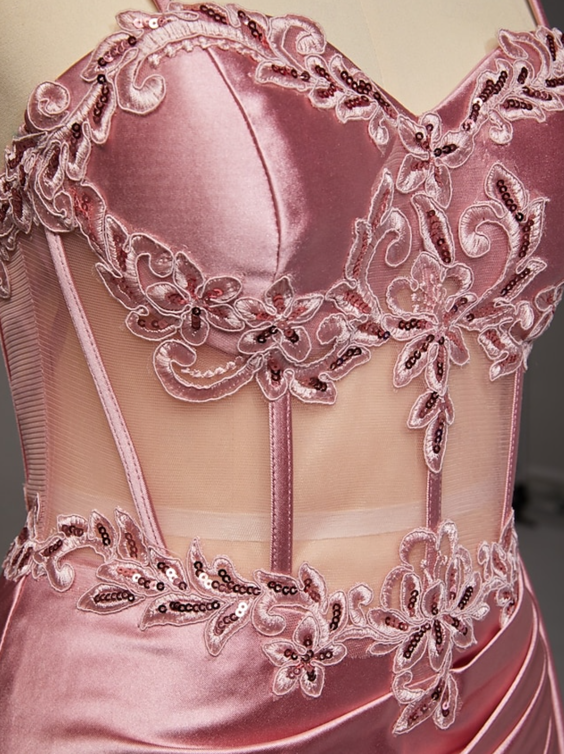 Sheath Column Sweep Brush Train Evening Gown Overskirt Ball Gown with Cape Sleeveless Spaghetti Strap Prom Dresses Wedding with Ruched Slit Appliques