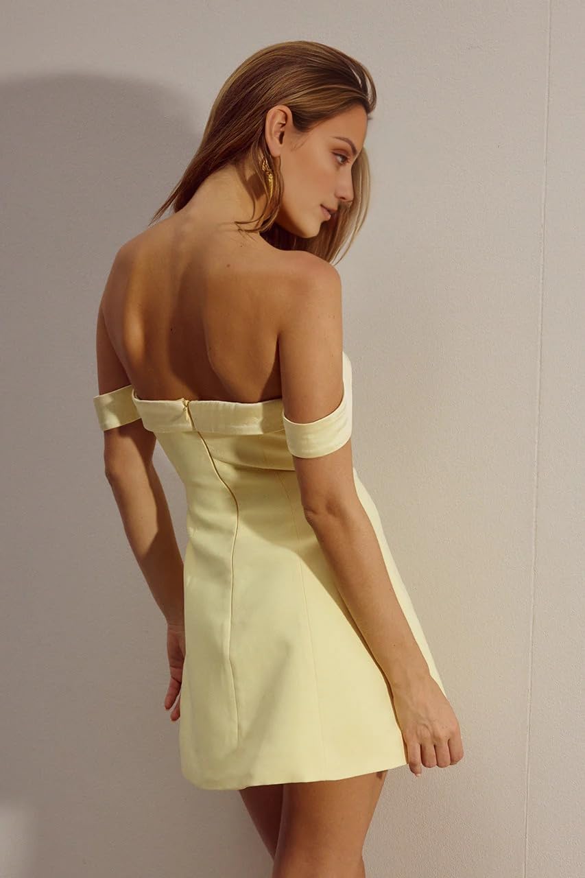 Off-the-Shoulder Sweetheart Crepe Mini Party Dress
