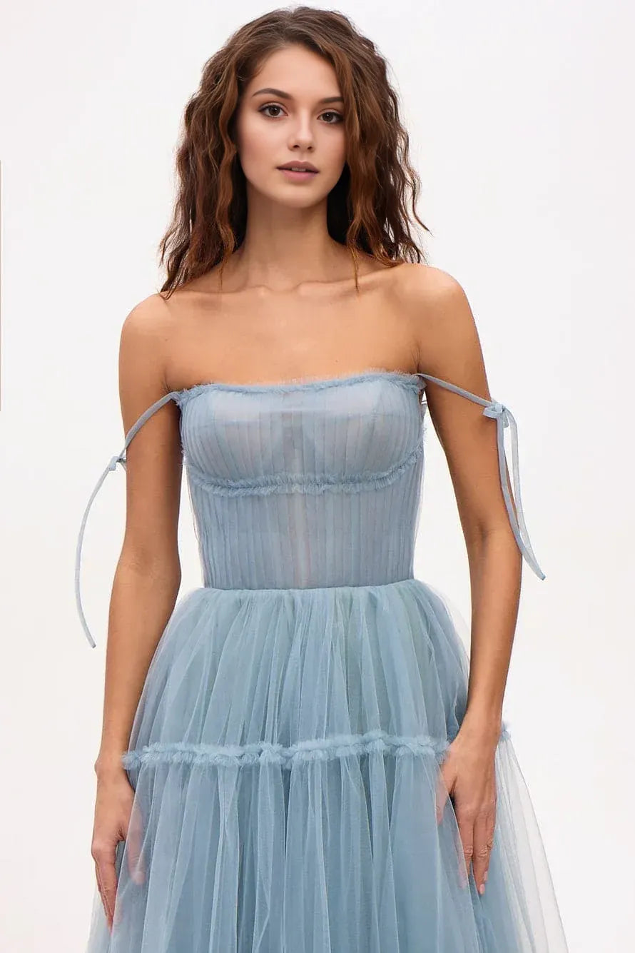 Women's Tulle Prom Homecoming Dress Long A Line Foraml Evening Party Gowns Formal Prom Dresses