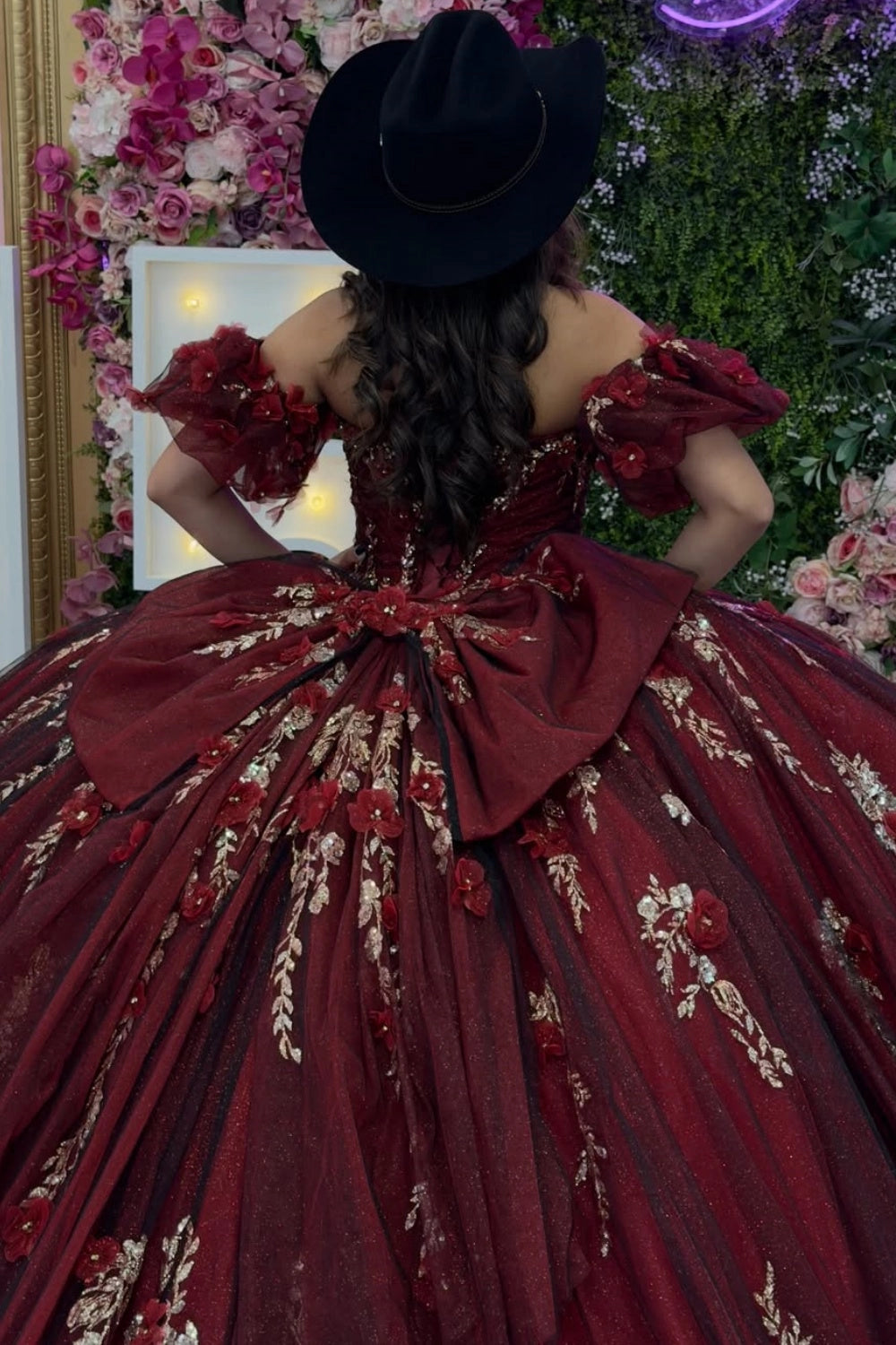 Traditional Ball Gown Off‑Shoulder Puff Sleeve Lace‑Up Back Court Train Quinceanera Dress