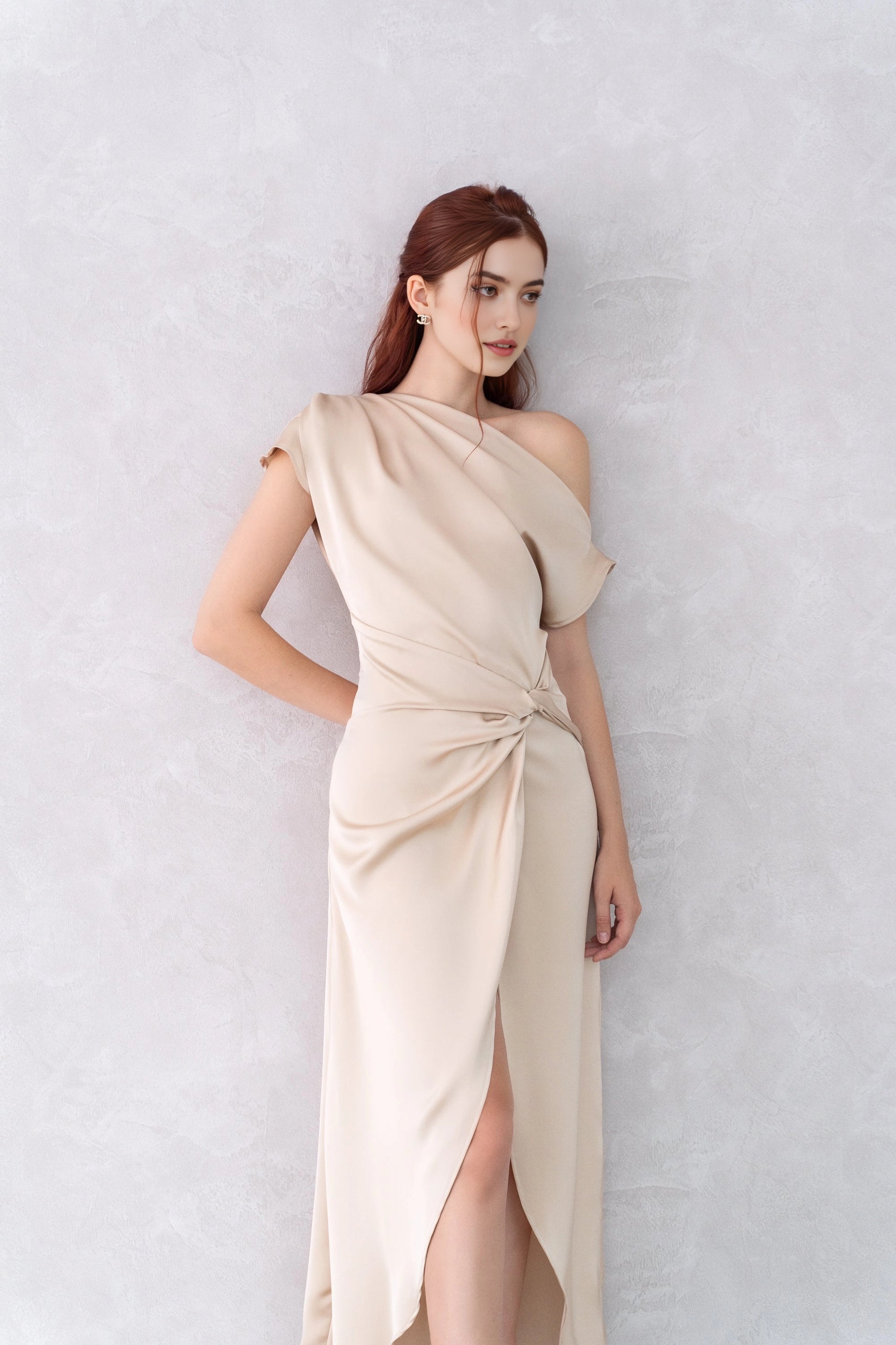 Elegant Sheath Off‑The‑Shoulder Short‑Sleeve Zipper‑Back Maxi Prom Dress