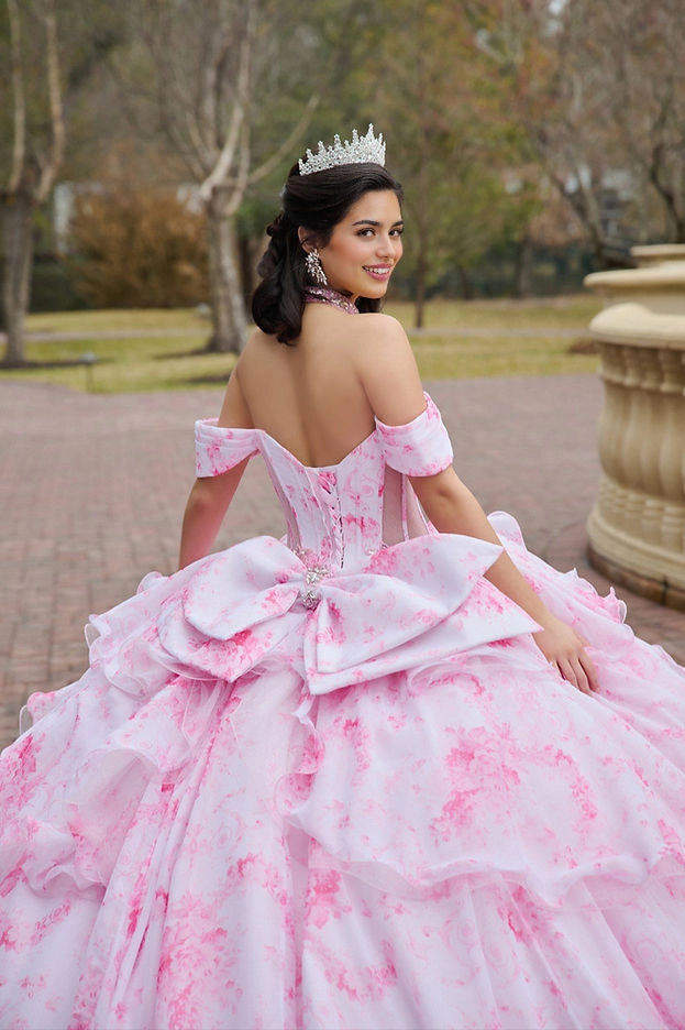 Ball Gown Off Shoulder Corset Big Bow Quinceañera Dress Vedress
