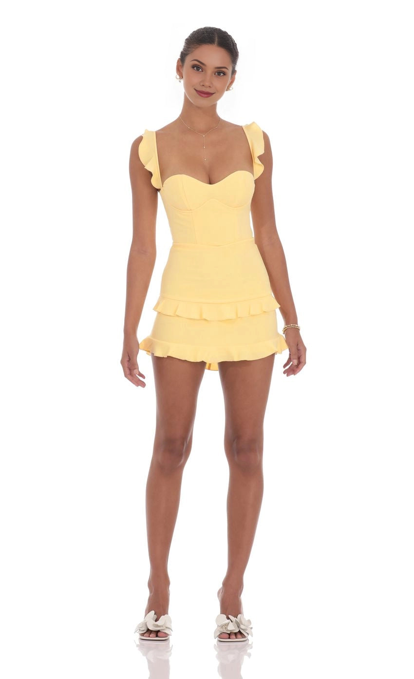 Pastel Sheath Sweetheart Ruffle Strap Lace Up Back Mini Homecoming Dress