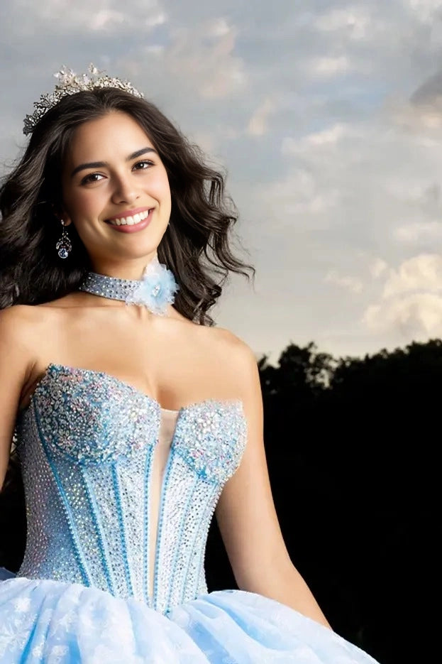 Lace Ball Gown Sweetheart Off Shoulder Flower Corset Back Train Quinceañera Dress