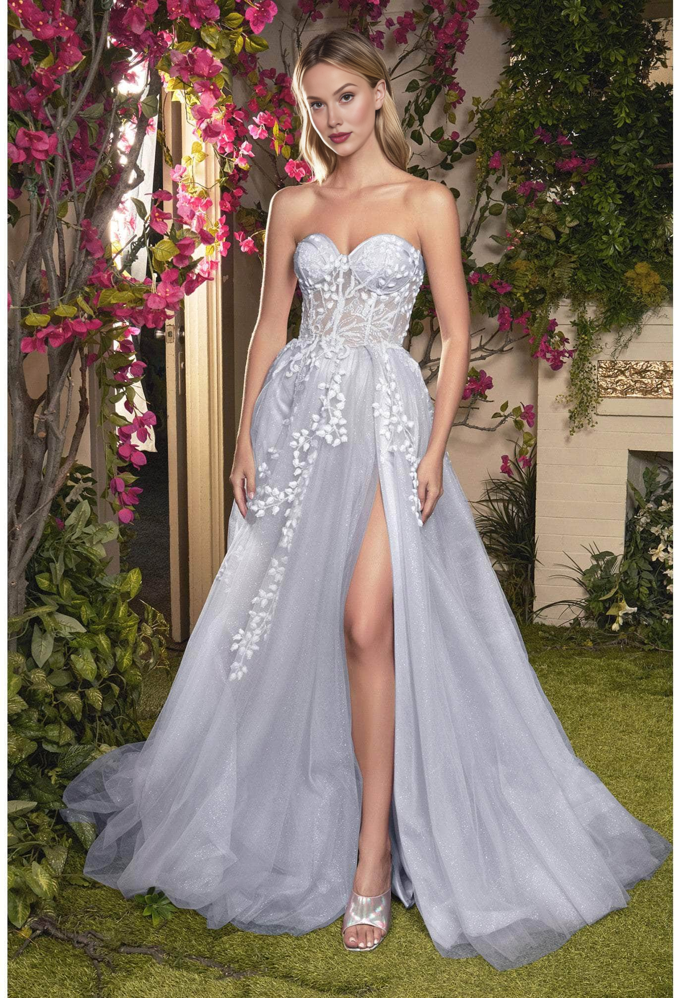 Vestido de fiesta simple Prom DrRomantic con corsé sin tirantes de corte A tipo princesa y largo hasta el suelo con corsé de Tesses