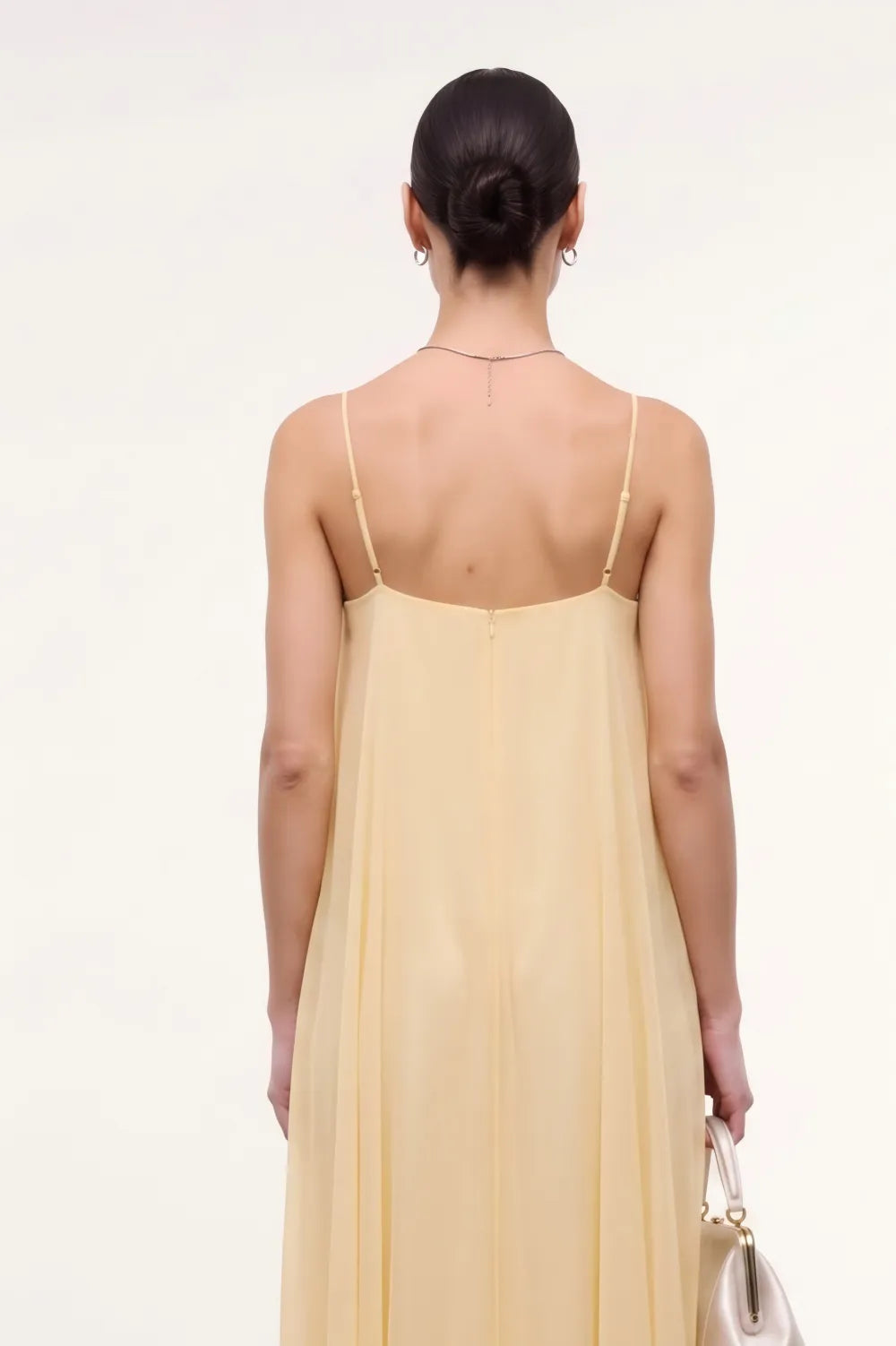 Thin Adjustable Spaghetti Strap Square Neck Ruffle Overlay Chiffon Maxi Dress Flowy Vacation Wedding Guest Long Gown