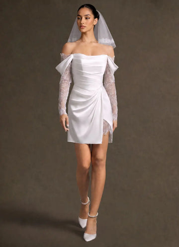 Delicate Sheer Tulle Floral Lace Shoulder Length Bridal Wedding Veil