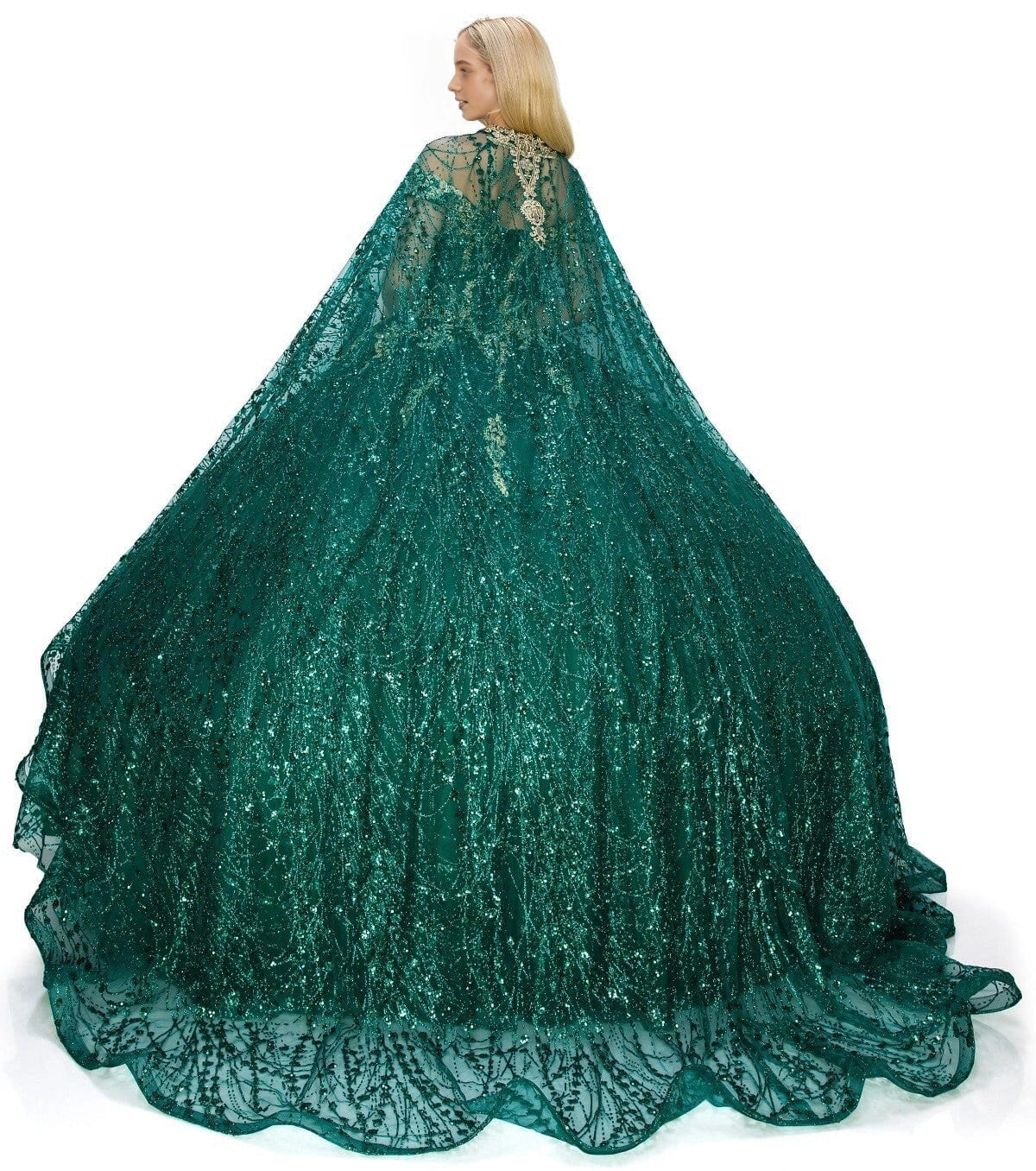Regal Ball Gown Off‑Shoulder Short Sleeve Lace‑Up Back Sweep Train Quinceanera Dress