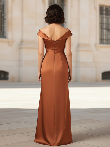 Elegant Dusty Rose Chiffon Mother of the Bride Dress - Cap Sleeve Ruched Waist Formal Evening Gown