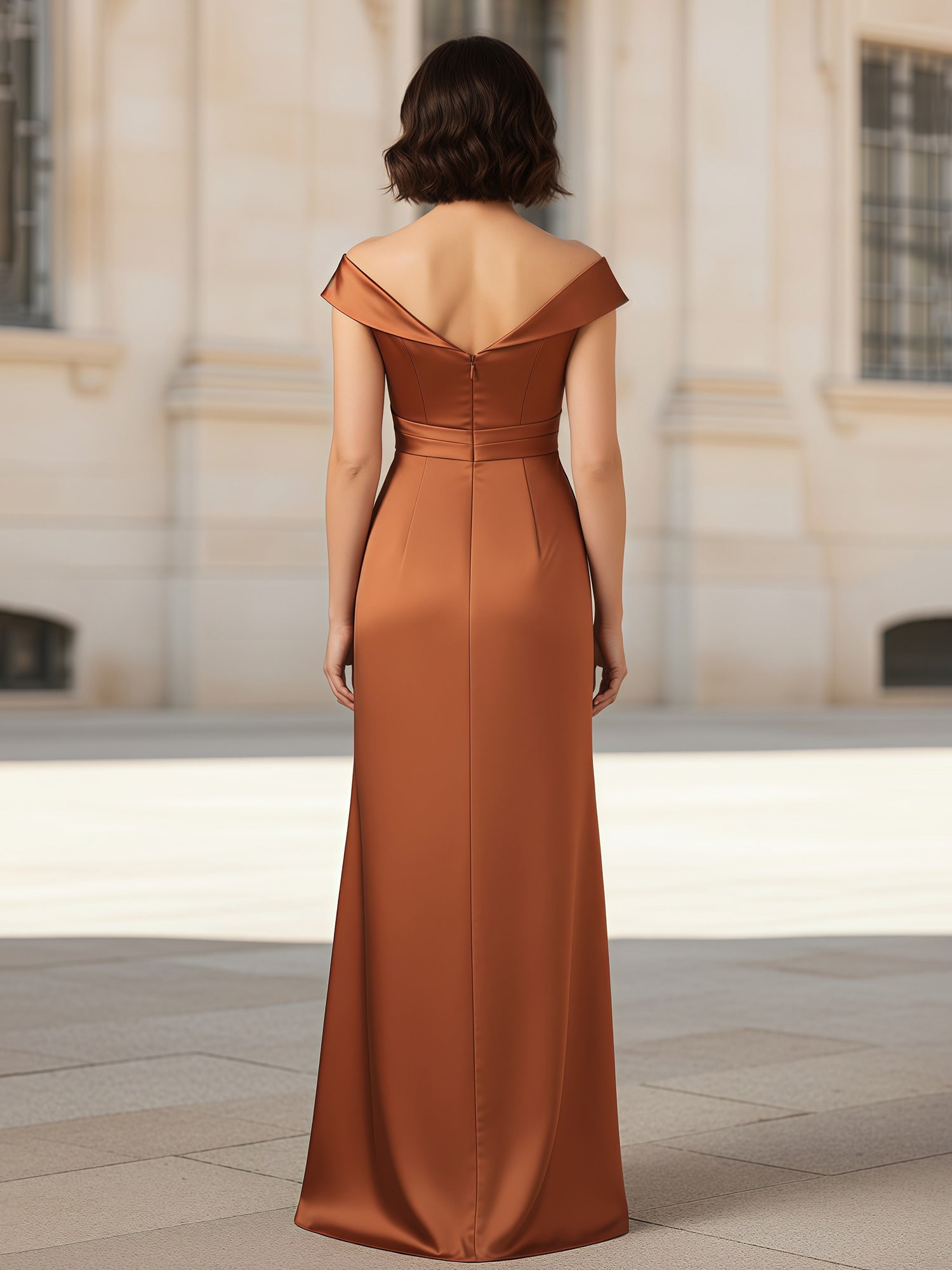 Elegant Dusty Rose Chiffon Mother of the Bride Dress - Cap Sleeve Ruched Waist Formal Evening Gown