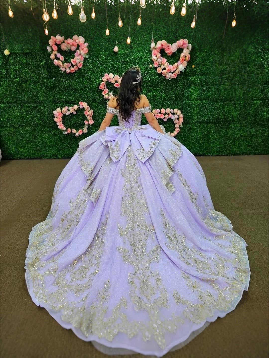 Elegant Dusty Blue Ball Gown Off-Shoulder Short Sleeve Lace-Up Back Court Train Quinceanera Dress