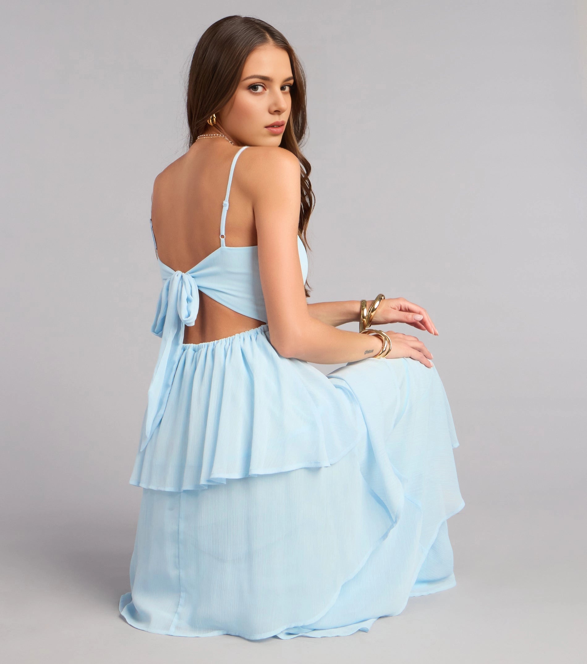 Black A-Line Square Spaghetti Strap Tie Back Long Prom Dress