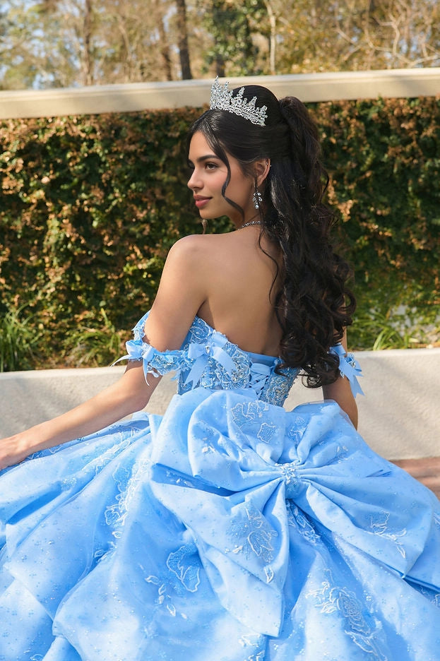 Ball Gown Off Shoulder Corset Lace Up Floral Quinceañera Dress