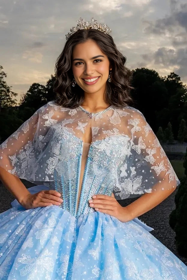 Lace Ball Gown Sweetheart Off Shoulder Flower Corset Back Train Quinceañera Dress