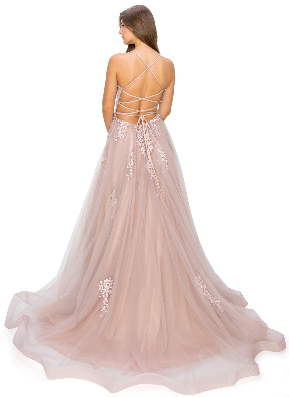 Blush Tulle Wedding Guest Gown Spaghetti Strap Sweetheart Neck Beaded Embroidery A-Line Bridesmaid & Reception Dress