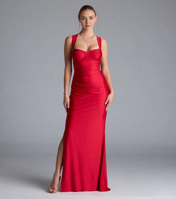 Royal Blue Mermaid Sweetheart Strap Criss Cross Back Long Prom Dress