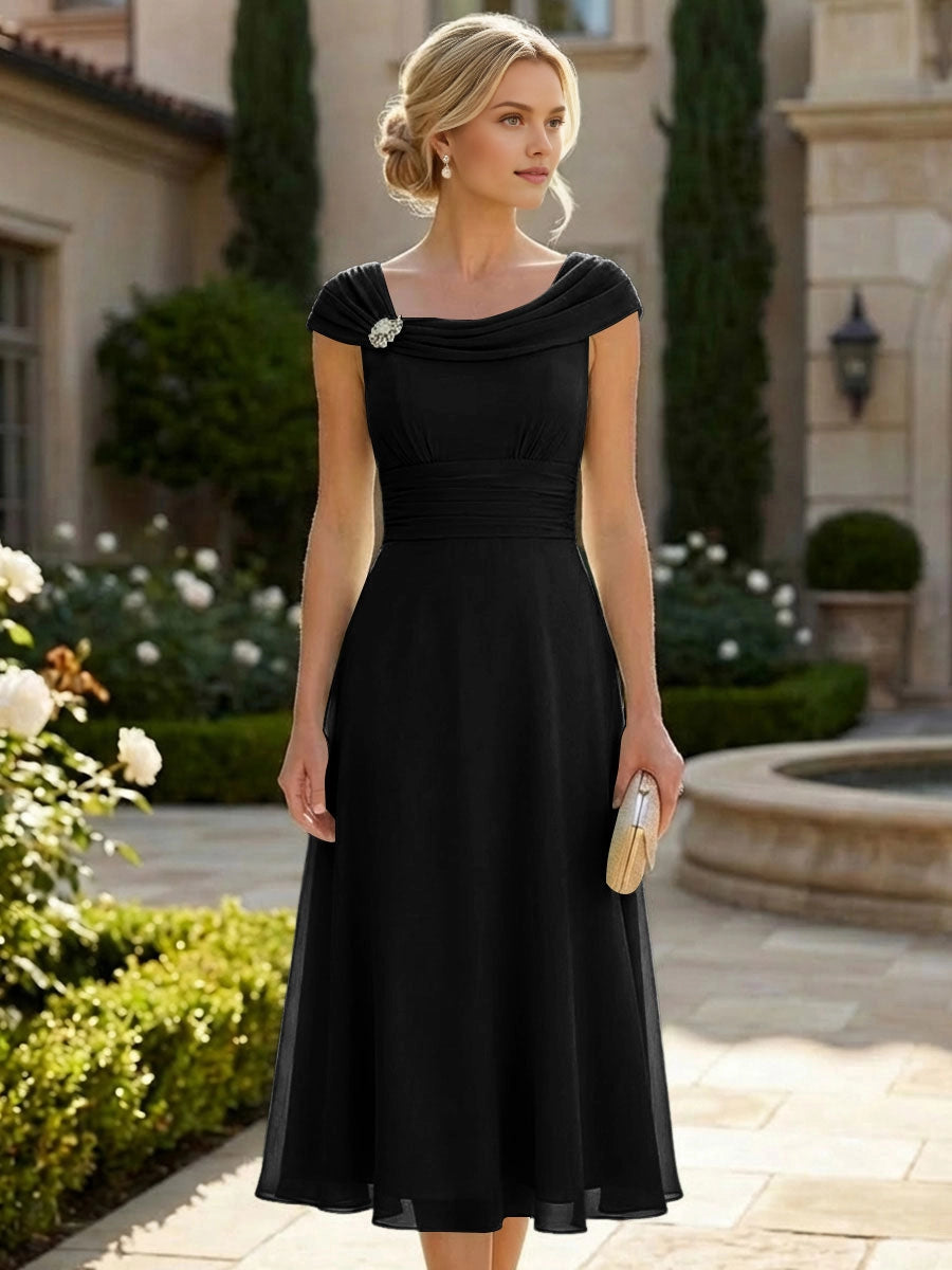 Soft Sage-Green A-Line Stand-Cap Cap-Sleeve Zip-Back Floor-Length Wedding Guest Dress