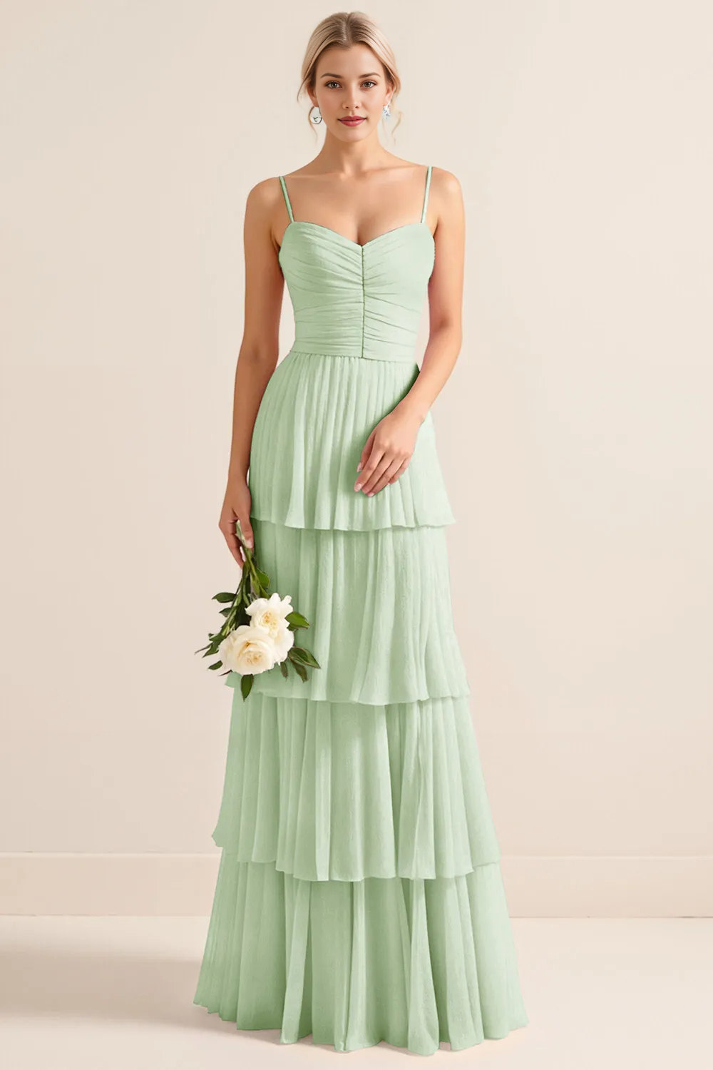 Sleeveless Scoop Neck Lace Chiffon A-Line Evening Gown