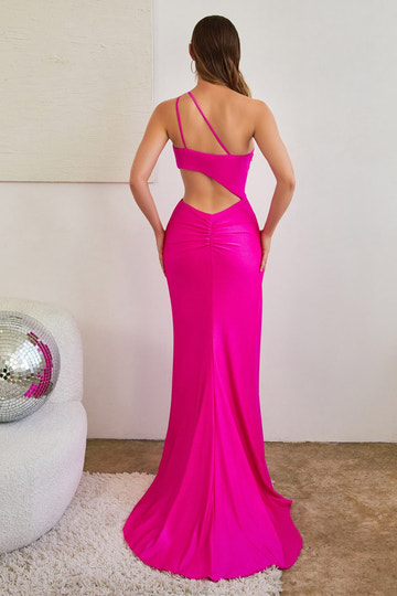Vestido de sirena con purpurina, de un solo hombro, tirantes finos, abertura en la cintura, abertura alta, formal, para fiesta de graduación y como invitada de boda