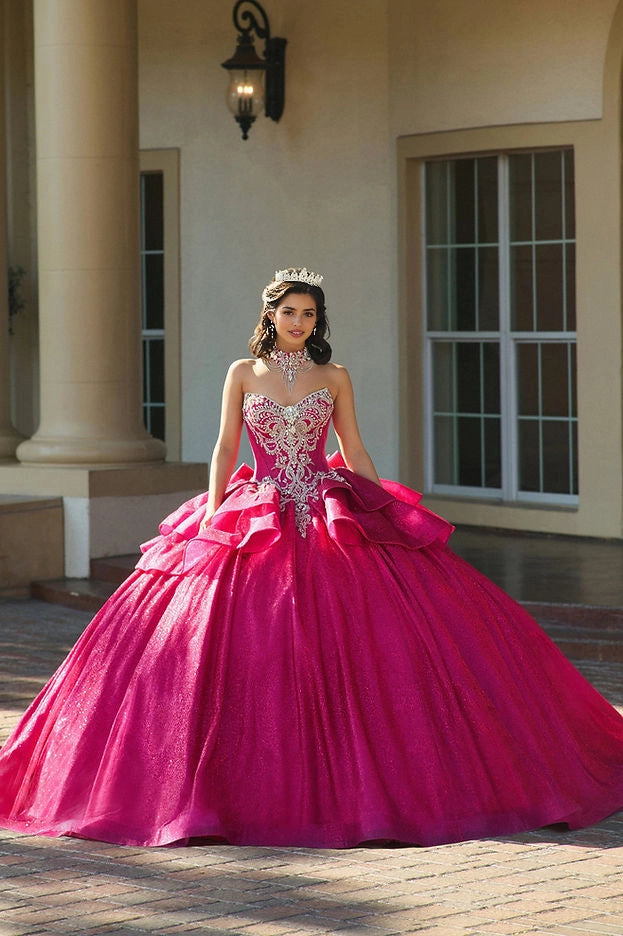 Ball Gown Sweetheart Off Shoulder Bow Ruffle Corset Quinceañera Dress