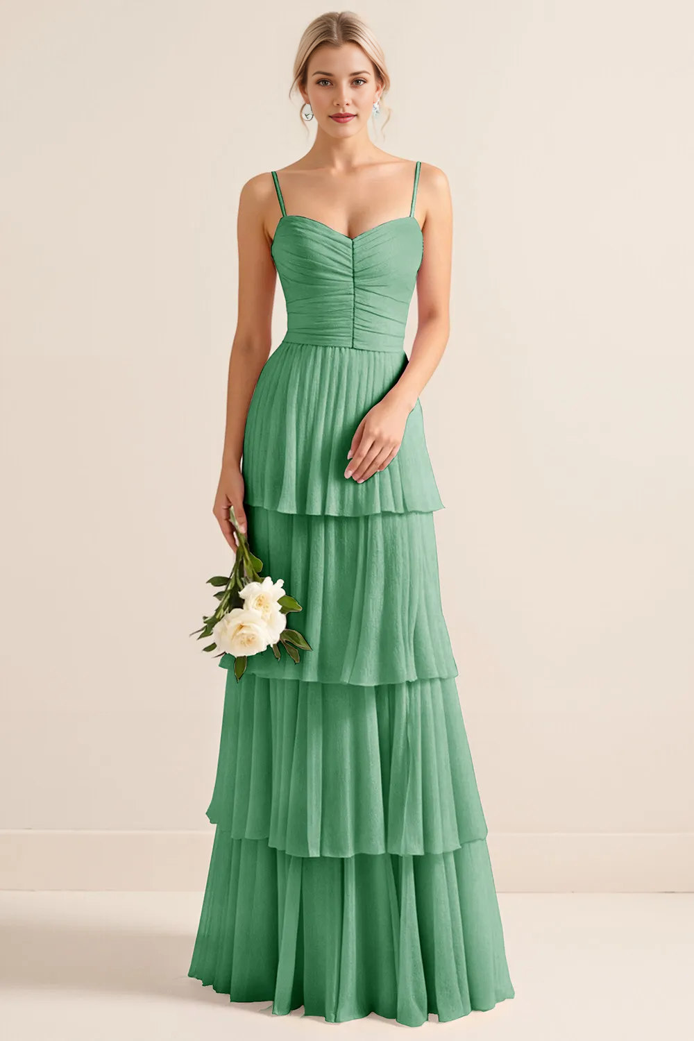 Sleeveless Scoop Neck Lace Chiffon A-Line Evening Gown