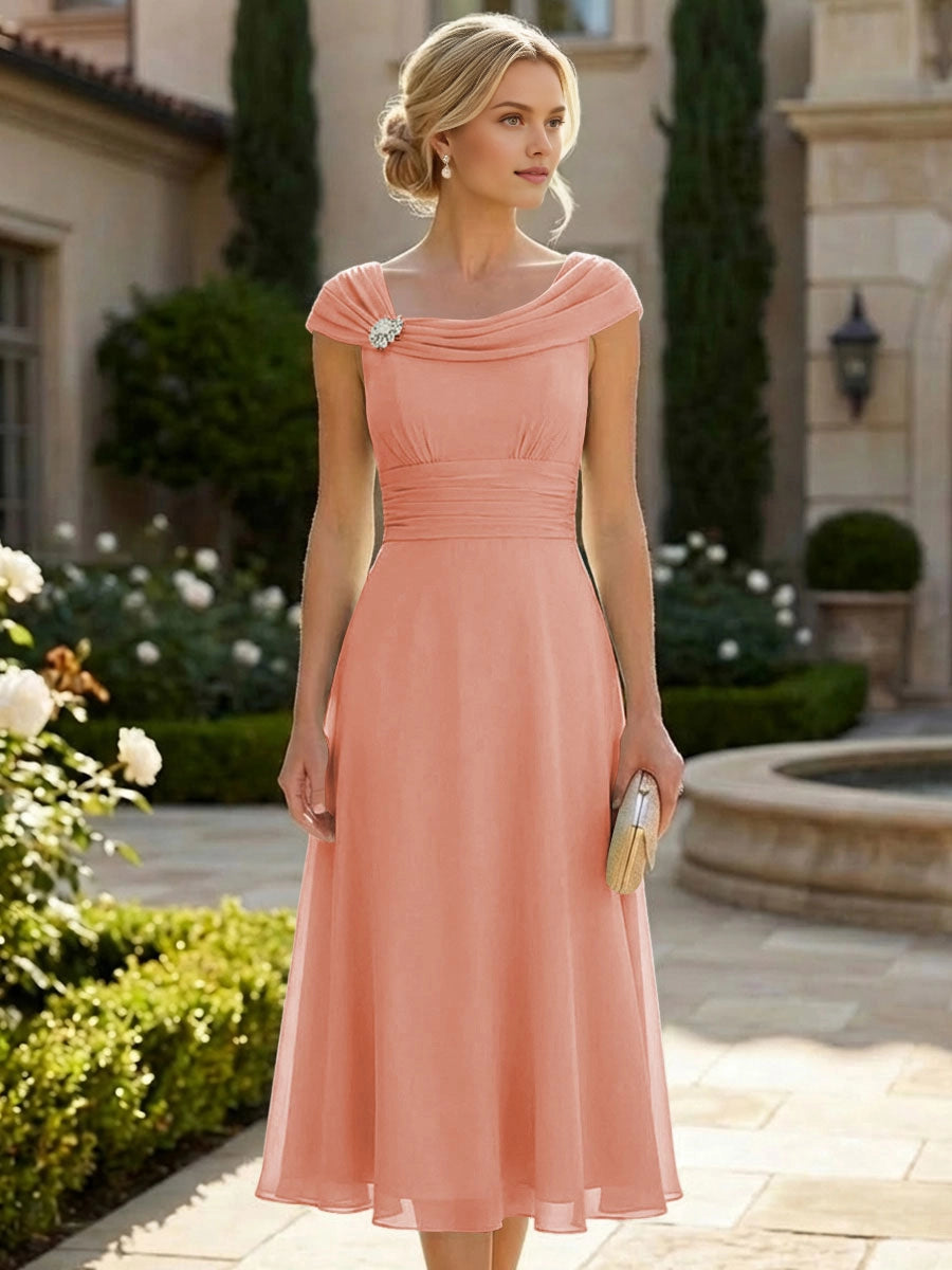 Soft Sage-Green A-Line Stand-Cap Cap-Sleeve Zip-Back Floor-Length Wedding Guest Dress