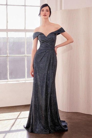 Luxury Sparkle Off-the-Shoulder Mermaid Gown - Deep V High Slit Formal Gala & Prom Dress