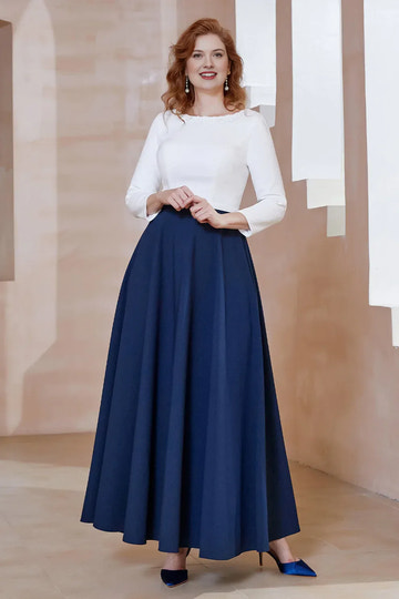 A-Line Boat Neck Crepe Mother of the Bride Dress with Beaded Neckline