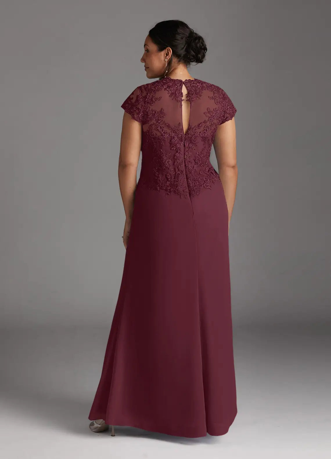 A-Line Sweetheart Chiffon Maxi Lace Formal Floor Length Mother of the Bride Dress