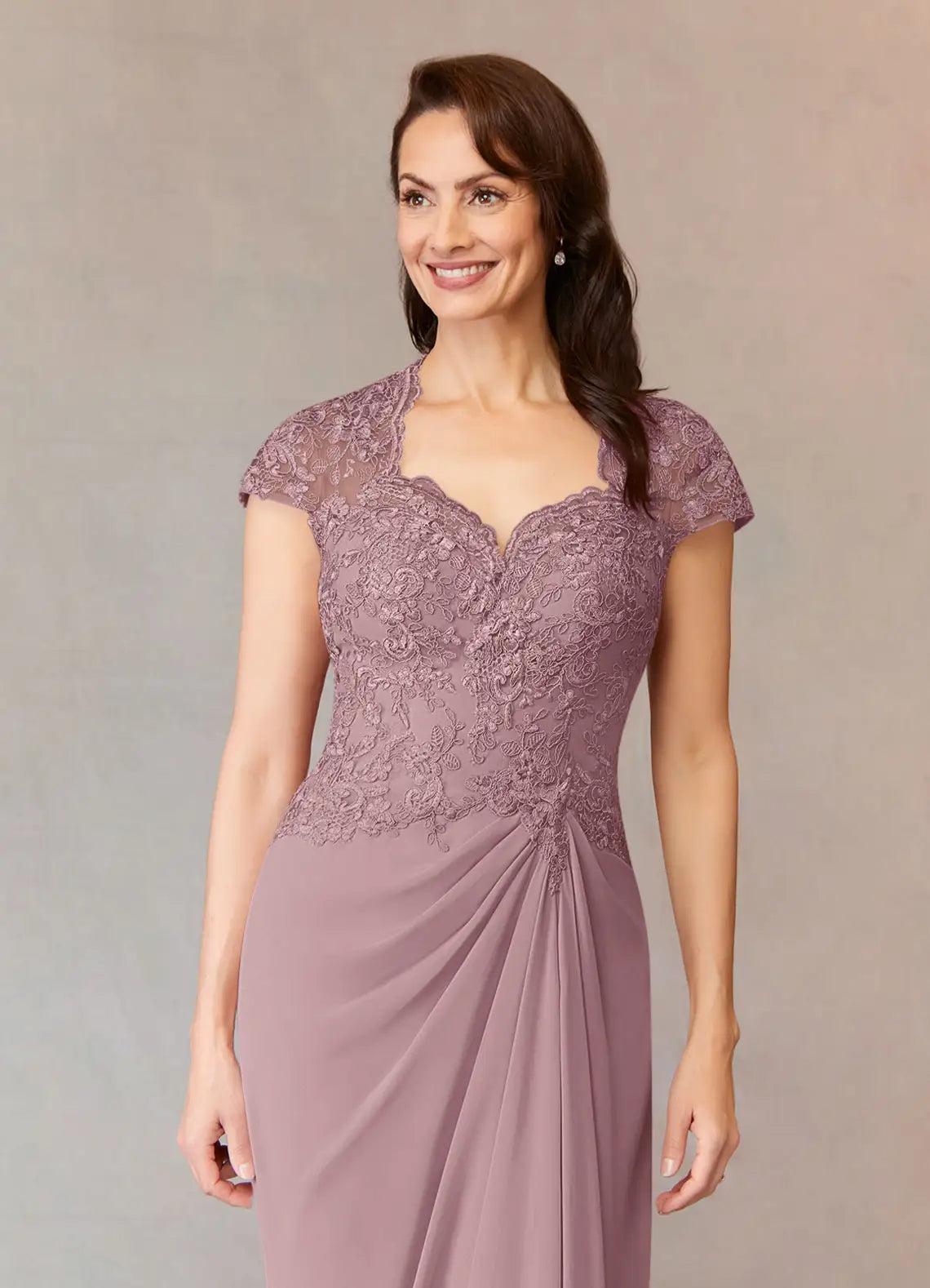 A-Line Sweetheart Chiffon Maxi Lace Formal Floor Length Mother of the Bride Dress