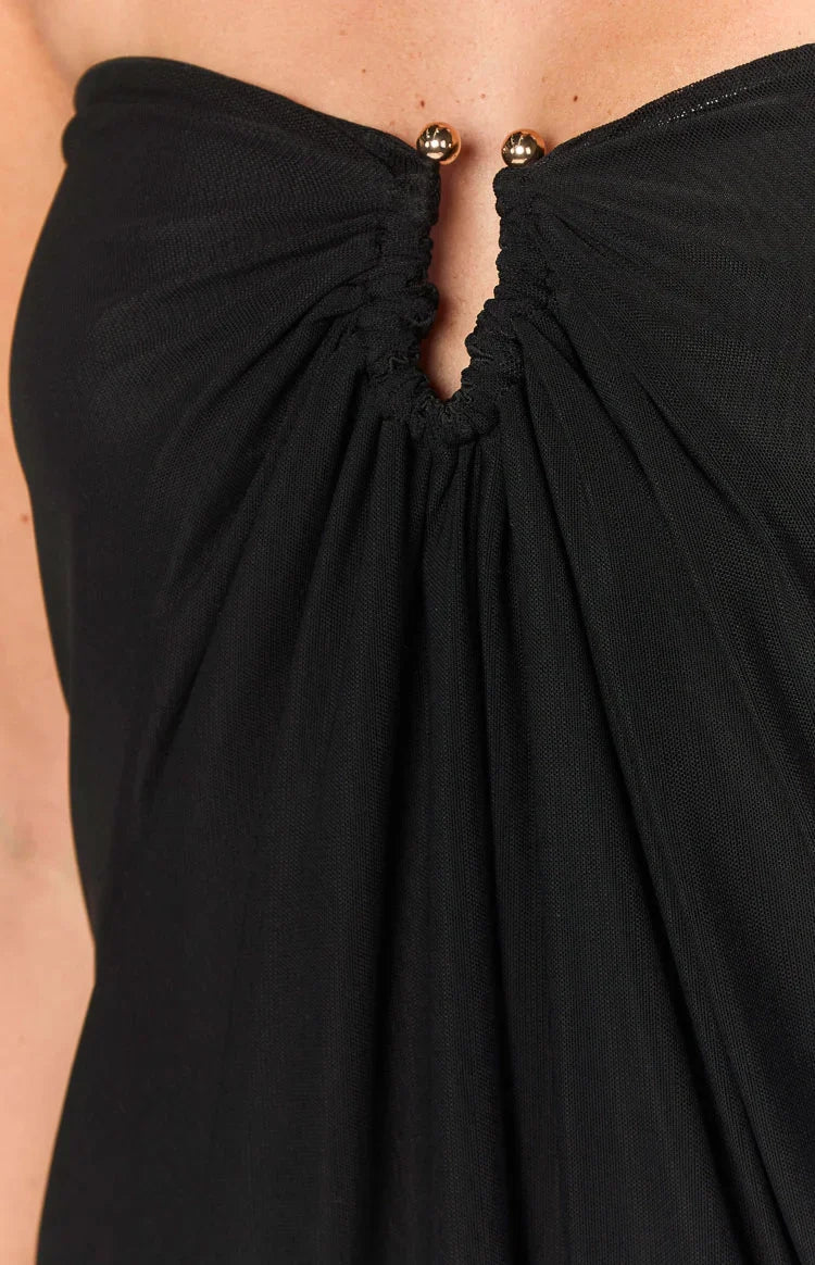 Flowy A-Line Strapless Sleeveless Plain Back Mini Homecoming Dress