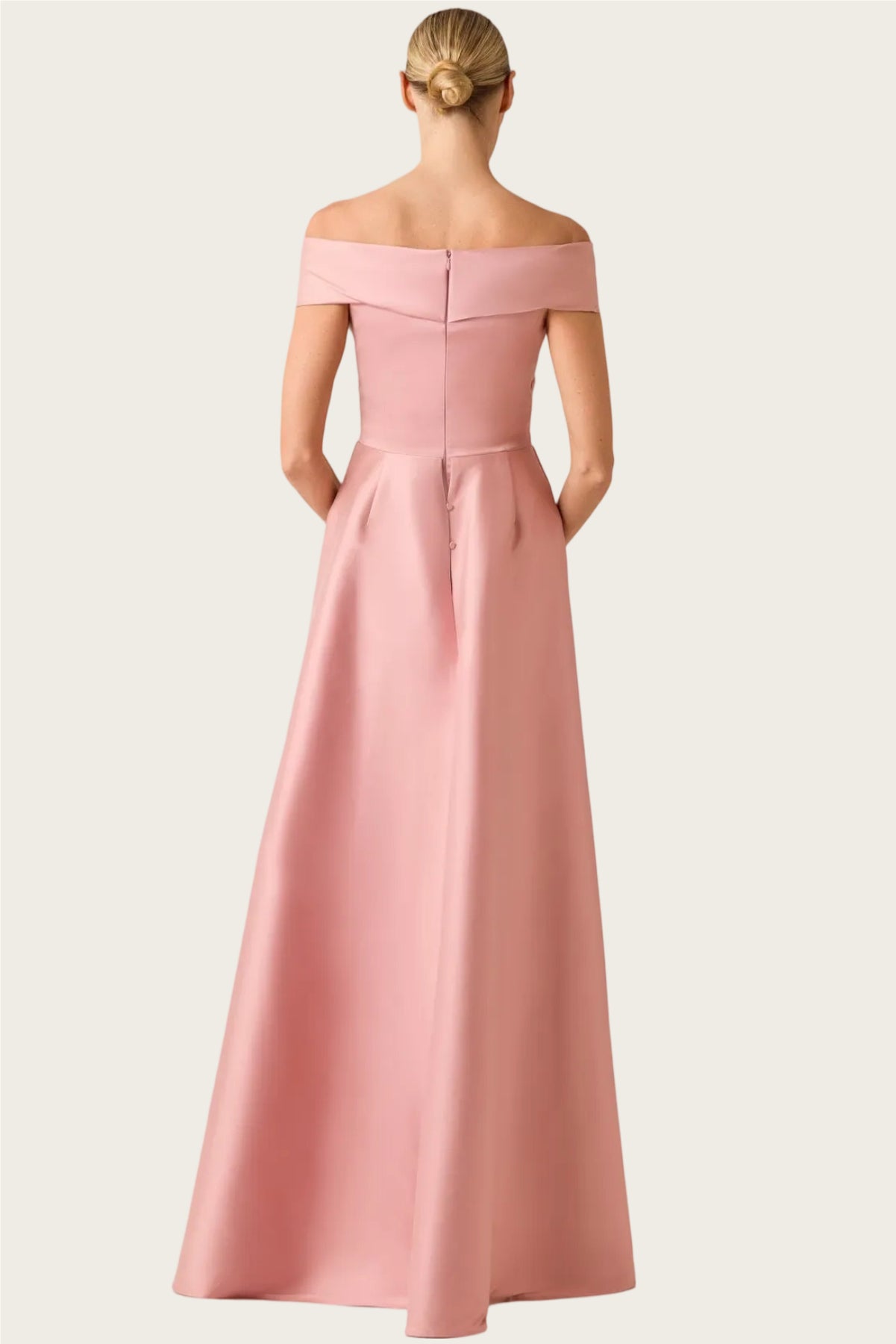 Formal Aline Off Shoulder Satin Mother of the Bride Dress Maxi Wrap Overlay Evening Gown