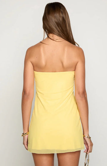 Vedress strapless sleeveless homecoming dress plain smooth back rear view